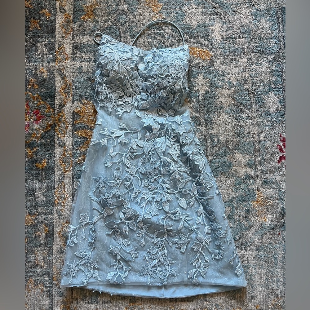 Sherri Hill Blue Floral Dress